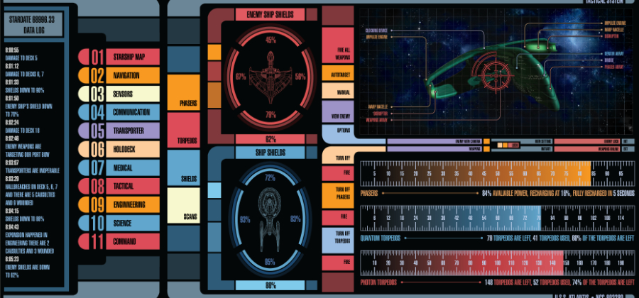 The LCARS system, used on ship interfaces in Star Trek.